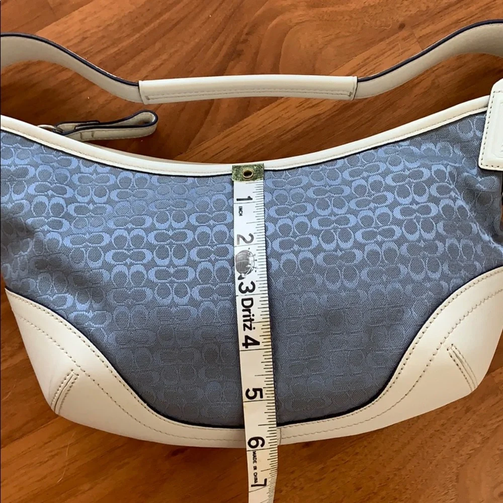 NWT Coach Blue Logo and White Leather Purse - Picture 4 of 8